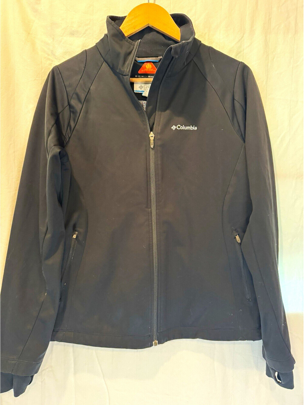 Columbia Omni-Heat Omni-Shield Black Full Zip Jacket Zipped Pockets Women’s M